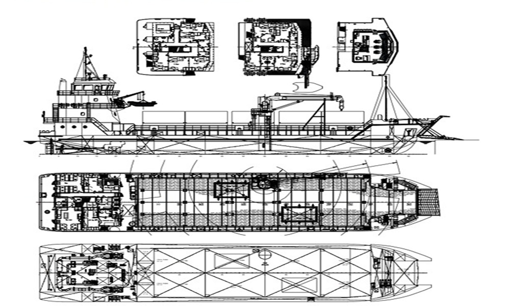 نقشه طراحی و جانمایی لندینگ کرافت ۵۰۰ تنی